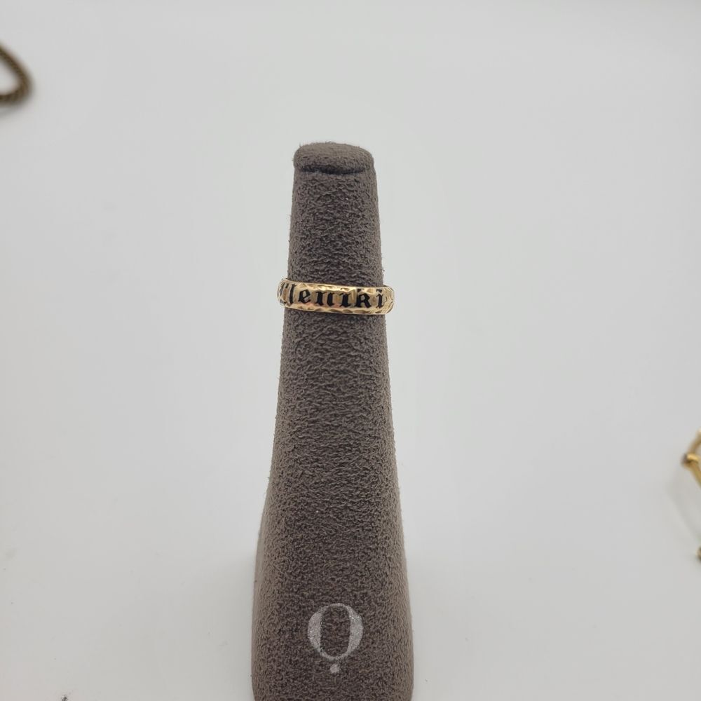 Engraved Women's 14k Yellow Gold Hawaiian Band Ring Size 4